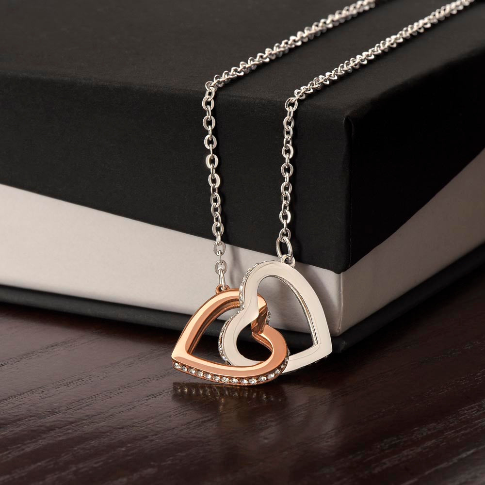 V-Day Interlocked Hearts Necklace