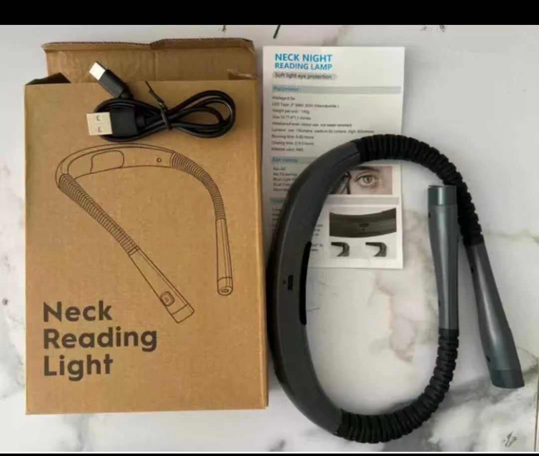 Neck Reading Lamp Light Novelty Flexible Neck Lights Handsfree Book Light Hanling Read Lamp Portable USB Rechargeable Book Lighting